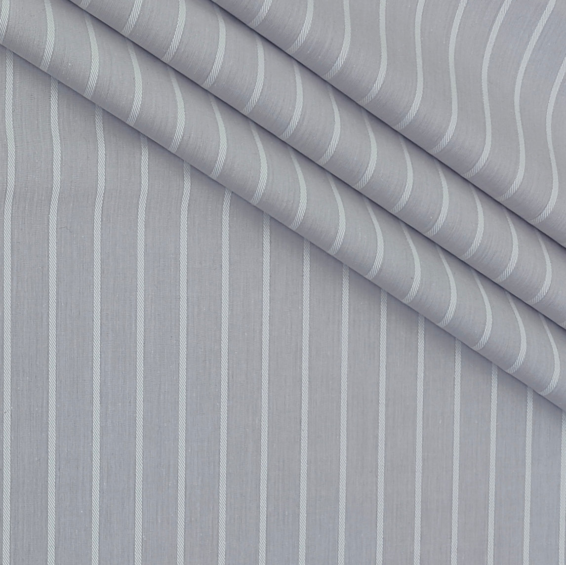 Shirt Fabric Arvind 100% Pure Cotton Pencil Stripes Colour Dim Lavender